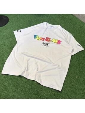 Vintage 90s Party In The Park KIKK 96 FM T Shirt XL USA White Radio Budweiser